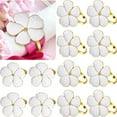 thumbnail image 1 of 12 Pcs White Flower Napkin Rings Bulk, Holiday Gold Cloth Napkin Rings Floral Serviette Buckles Party Table Decor for Baby Shower Fall Thanksgiving Wedding Banquet Dinner Daily Use, 1 of 3