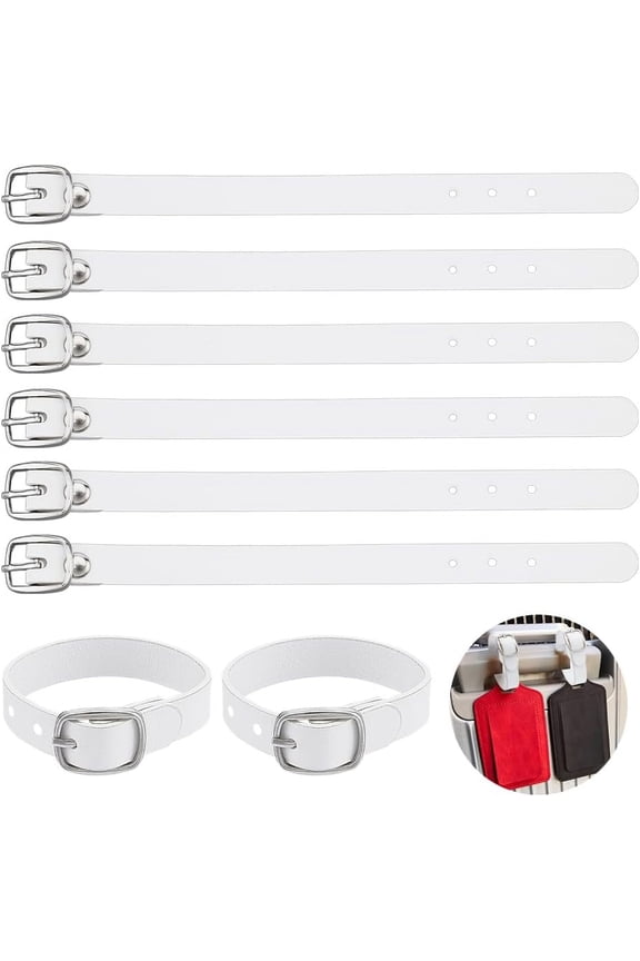 12 Pcs White Kilt Extender Buckle Straps Leather Cuff Belt Buckles 7.6x0.45Inch PU Imitation Leather Luggage Straps Suitcase Belts for Tight Fitting Kilts Men's Straps WhiteDIY