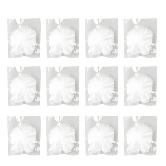 12 Pcs White Loofah for Travel, Individually Wrapped Bath Sponge Pouf Balls, Gentle Exfoliating Mesh Puffs, Disposable Body Wash for Trips, Gym, Home Use