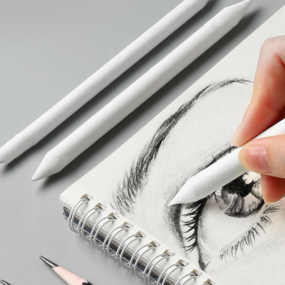 12 Pcs White Paper Pen Blending Stumps Sketch Rub Drawing Tool Sketch Drawing Tool,Sketch Tool,Smudge Stump Stick