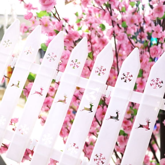 12 Pcs White Plastic Fence Picket Fence,Christmas Xmas Tree Wedding Party Decoration ，Miniature Home Garden Border Grass Lawn Edge Fence