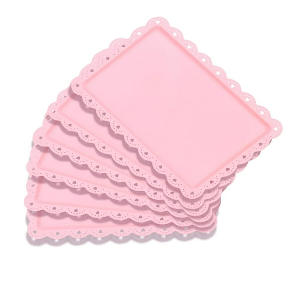 12 Pcs White Plastic Serving Trays with Gold Rim, 14''x9'' Rectangle Dessert Trays for Dessert Table, Disposable Platters Cookie Cupcake Gold Serving Tray for Birthday Party Wedding