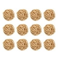thumbnail image 1 of 12 Pcs Wicker Rattan Balls 1.6 Inch Rattan Decorative Balls for Vase Fillers Home Decor Golden, 1 of 5