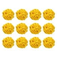 thumbnail image 1 of 12 Pcs Wicker Rattan Balls 1.6 Inch Rattan Decorative Balls for Vase Fillers Home Decor Yellow, 1 of 5
