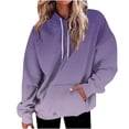 thumbnail image 1 of 2024 Hot Pullover Sweatshirt on Clearance Women's Winter Gradient Printed Plush Casual Long Sleeved Hooded Sweater Fall Womens Clothes, Dark Blue XXXXL, 1 of 4
