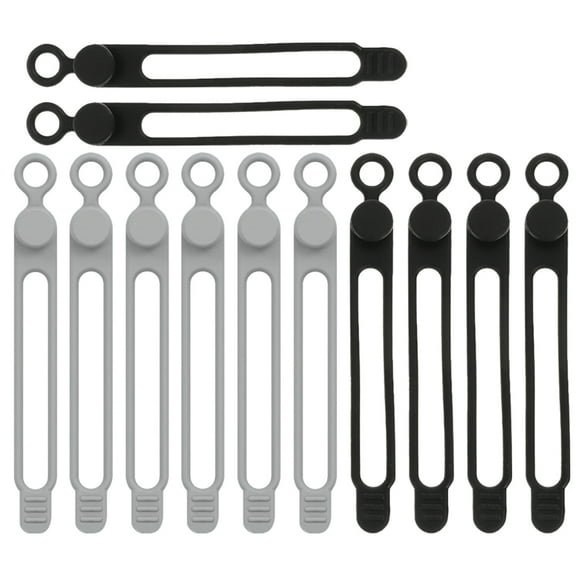 Silicone Cable Ties for Desk and Home Use Assorted Color 12Pcs