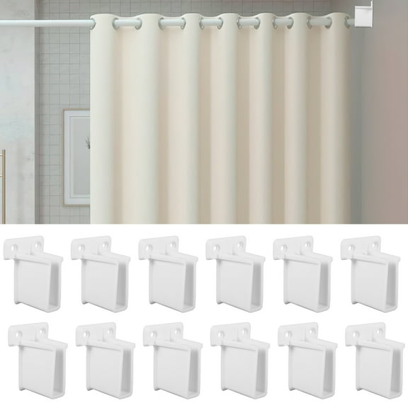 12 Pcs Wire Shelf End Brackets with Screws and Expansion Screws Heavy Duty Closet Shelves Brackets White Plastic Wall Mount Brackets for Shelves Closet