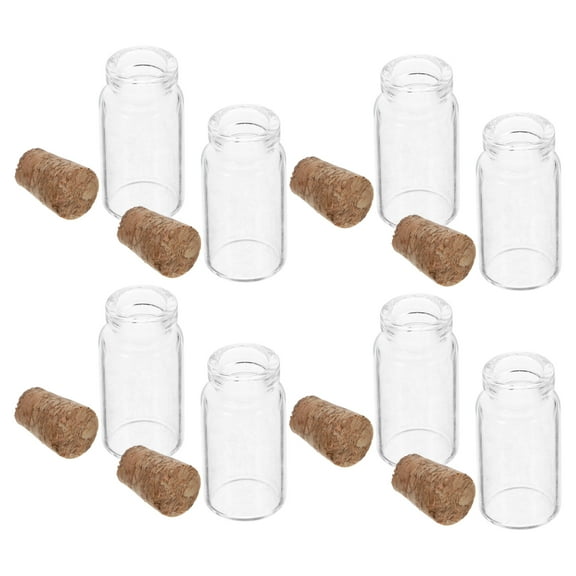 12 Pcs Wishing Bottle Mini Jar Mini Bottles with Stopper Tiny Jars with Lids Tiny Glass Jars Vials Mini Cork Bottles