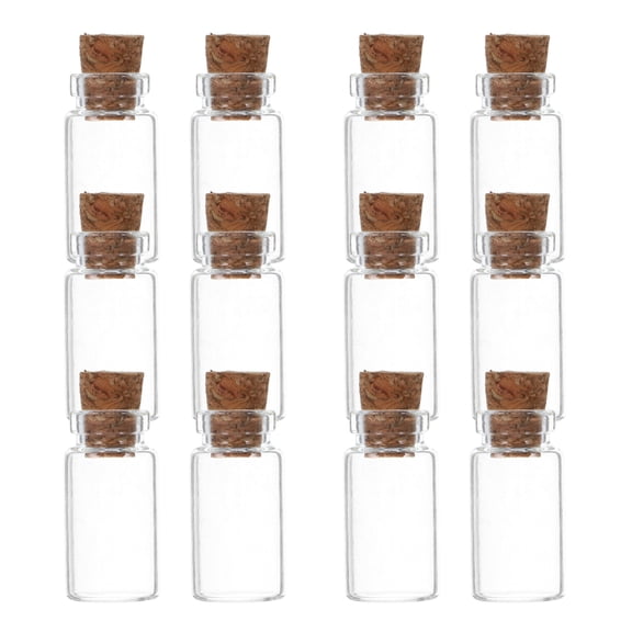 12 Pcs Wishing Bottle Vials Mini Bottles with Cork Tiny Jars with Lids Mini Cork Bottles