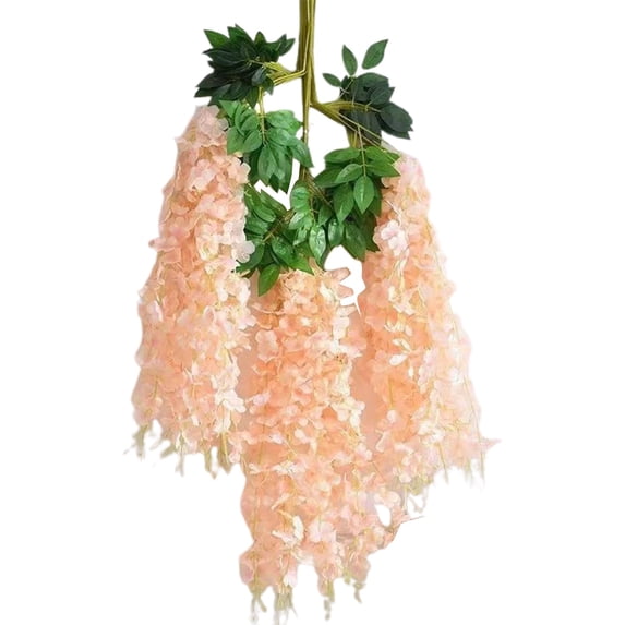 QYXQPYO 12 Pcs 3.6 Ft Artificial Wisteria Flowers Wisteria Hanging Flowers Fake Wisteria Garland Flowers Dense Artificial Faux Wisteria Vine for Wedding Garden Decor, Orange