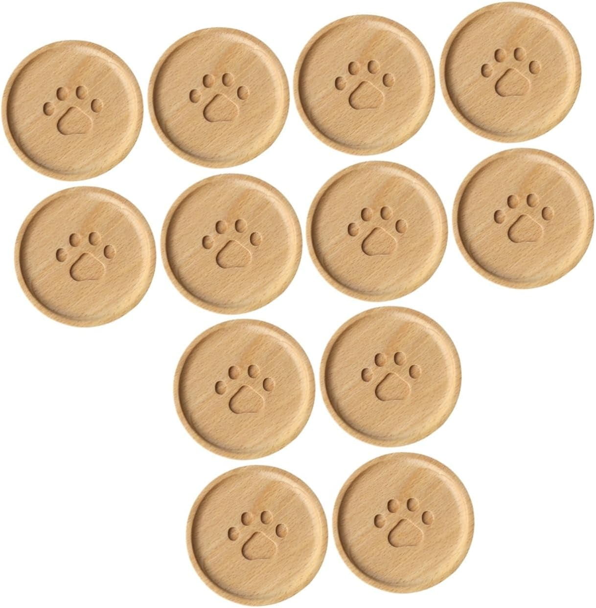 12 Pcs Wooden Coaster Wood Coasters Cup Mats for Home Wooden Coasters