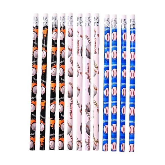 12 Pcs Wooden Pencils Football Themed Pencils Drawing Pencil with Eraser For Smooth Writing