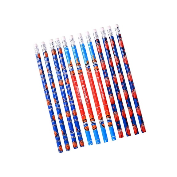 12 Pcs Wooden Pencils Football Themed Pencils Drawing Pencil with Eraser For Smooth Writing