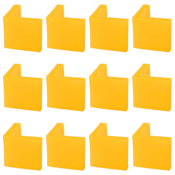 12 Pcs Yellow Plastic Angle Iron Foot L Shape Edge Leg Protector 40 x 40mm