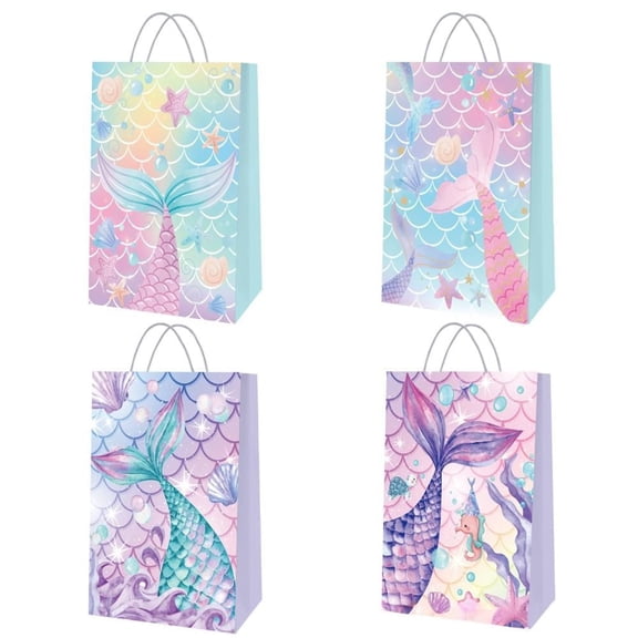 12 Pcs mermaid Party Gift Bags, Birthday party bags, Cartoon candy bags, Party Decoration Supplies