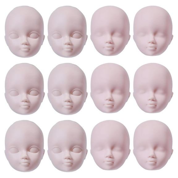 12 Pcs mini Human Face Head Repainting Practice Head Makeup Practice Head Mini Human Face Head for Makeup Painting Practice for DIY