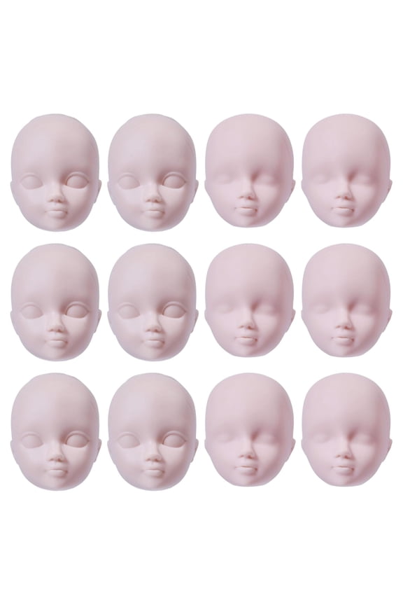 12 Pcs mini Human Face Head Repainting Practice Head Makeup Practice Head Mini Human Face Head for Makeup Painting Practice