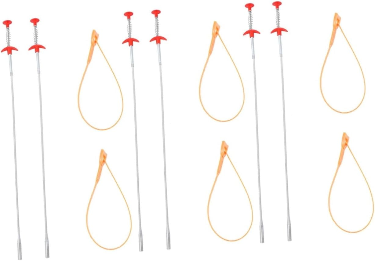 12 Pcs pipe dredge hook cleaning kits sink auger Household Drain ...