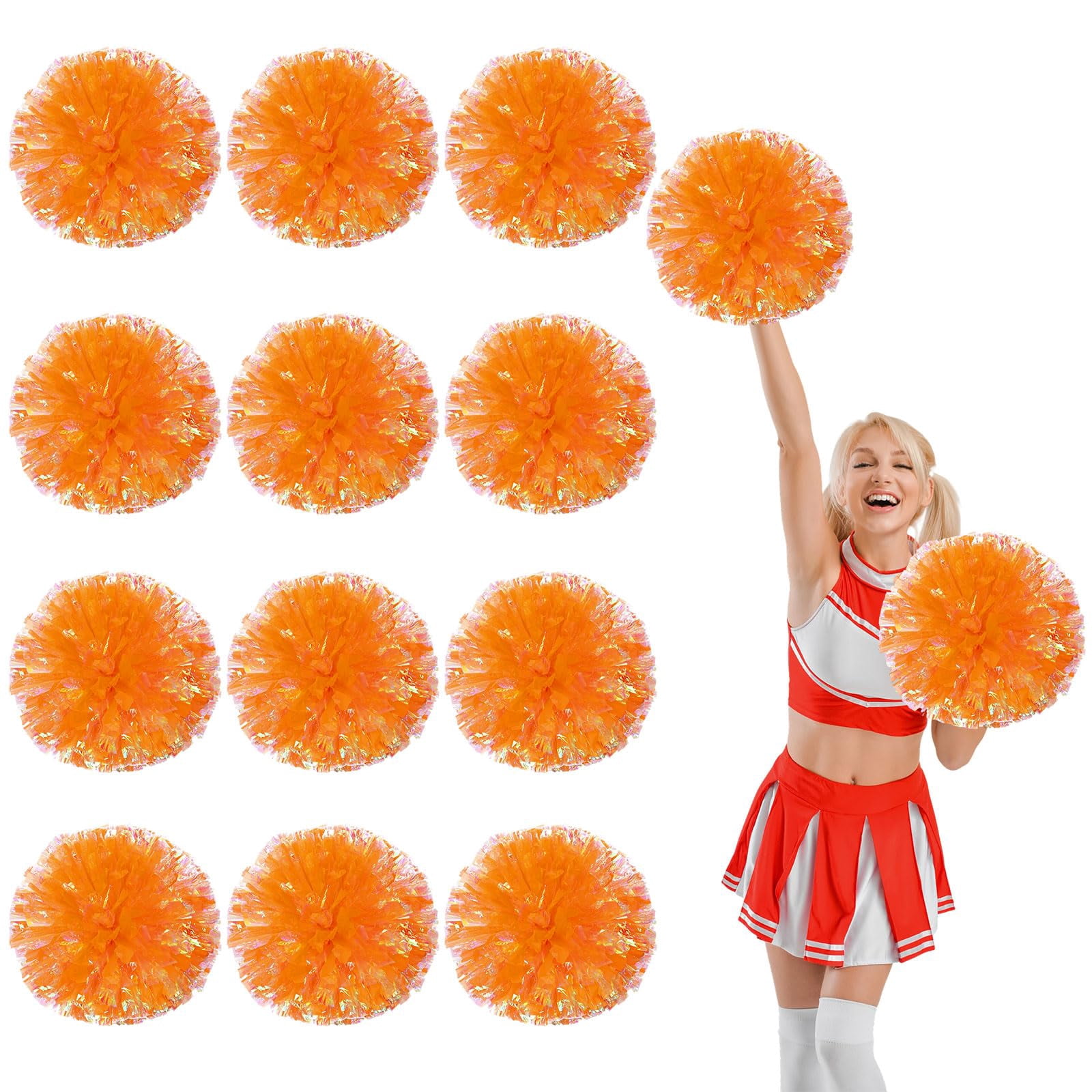 12 Pcs pom poms Cheer,13.7inch pom poms Cheerleading with Finger Holes Cheer Pom Pomsfor Dance, Matches
