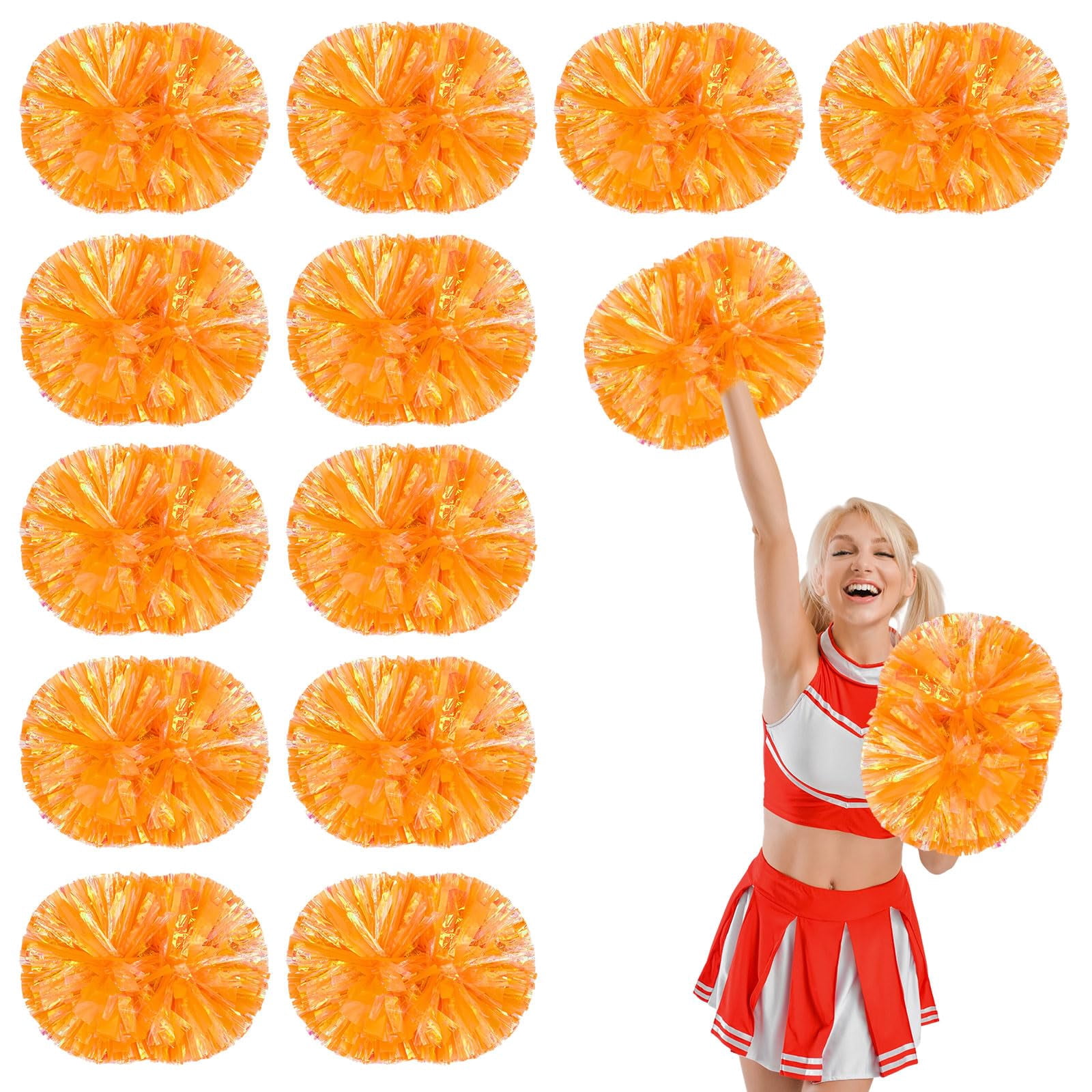 12 Pcs pom poms Cheer,14.57inch pom poms Cheerleading with Handle Style Cheer Pom Pomsfor Dance, Matches