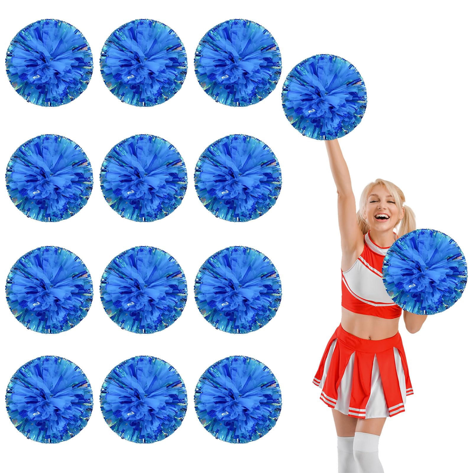 12 Pcs pom poms Cheer,pom poms Cheerleading with Finger Holes Cheer Pom Pomsfor Dance, Matches