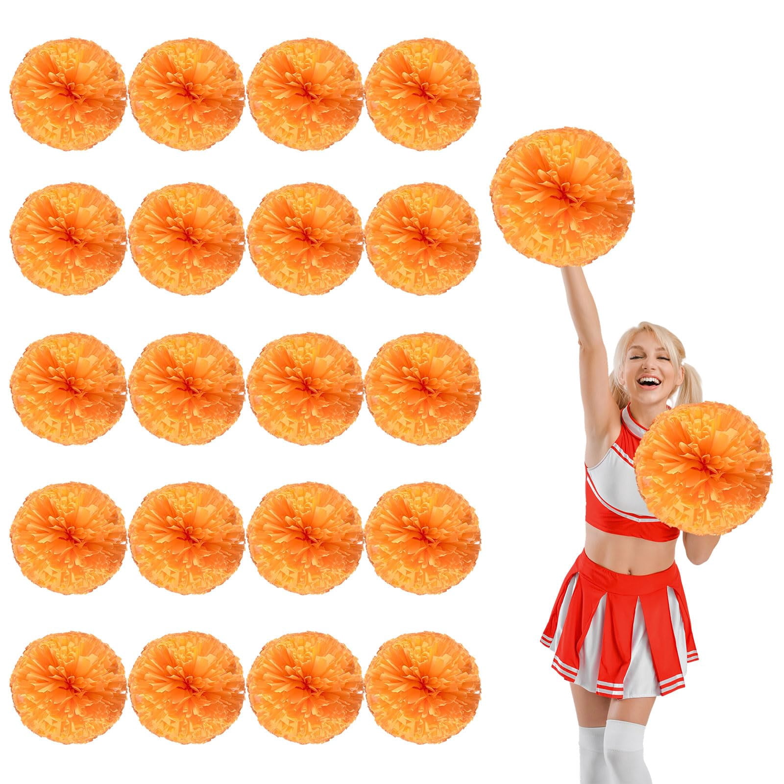 12 Pcs pom poms Cheer,pom poms Cheerleading with Four Finger Payment Cheer Pom Pomsfor Dance, Matches