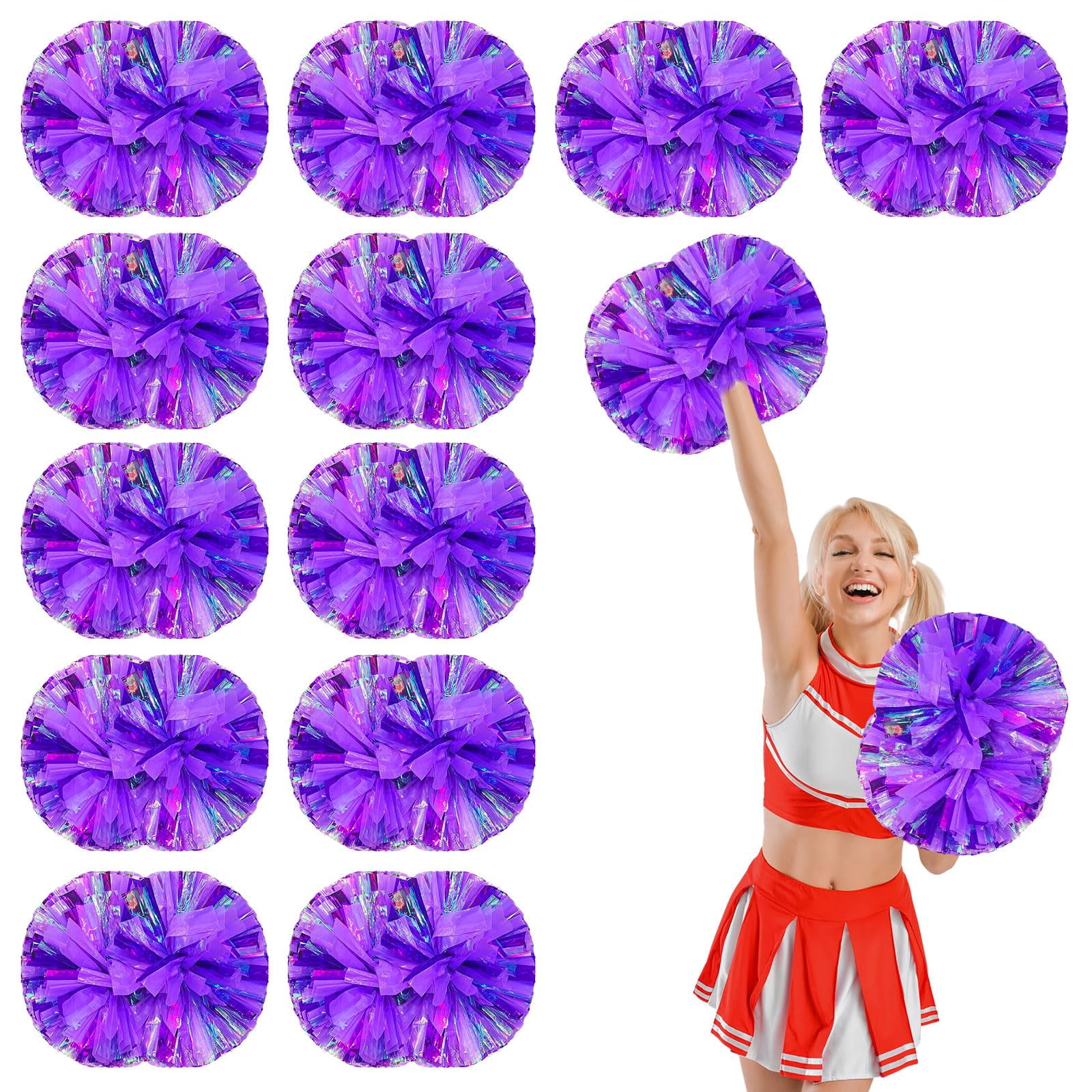 12 Pcscheerleading poms,pom poms Cheerleading with Handle Style Cheer Pom Pomsfor Dance, Matches