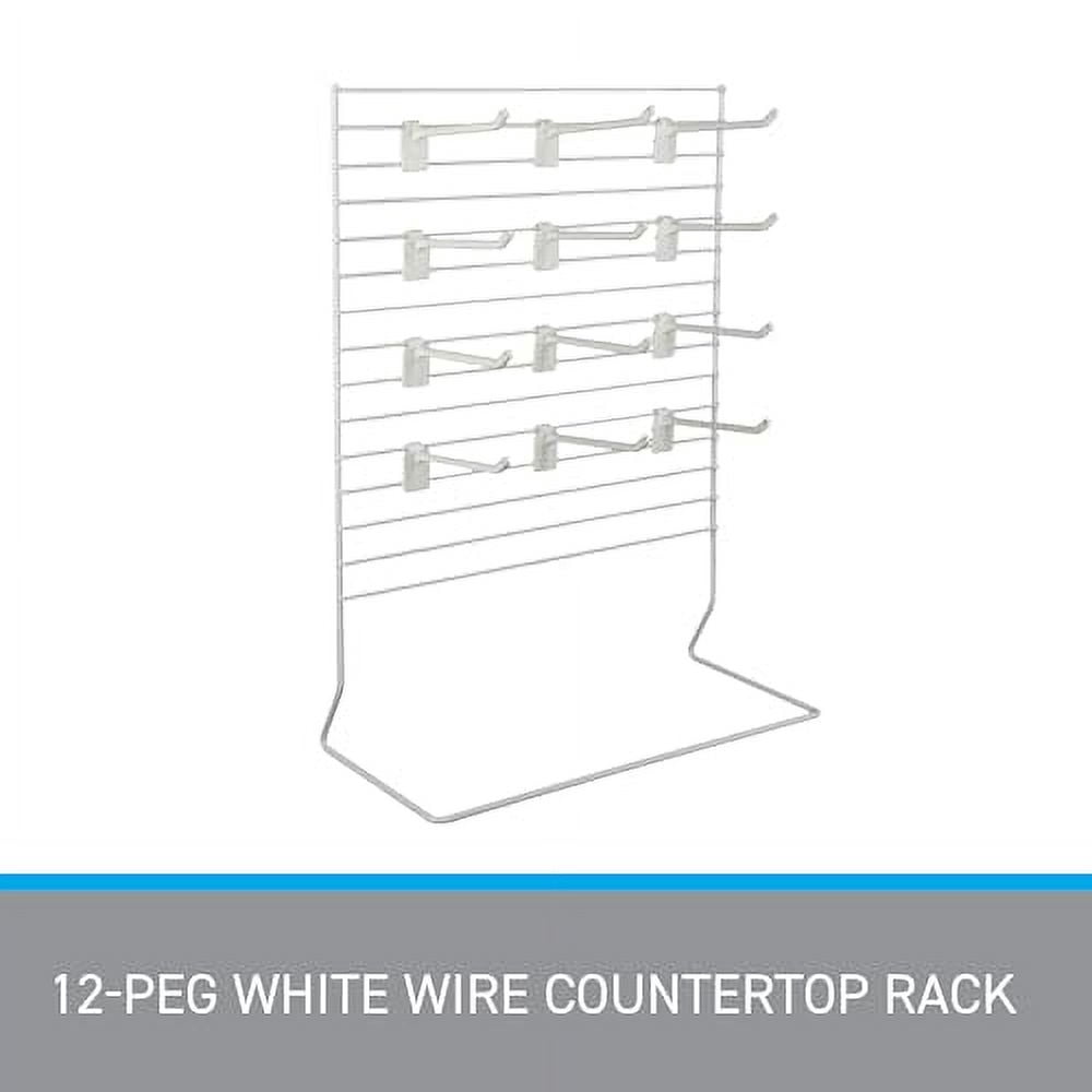 12-Peg White Wire Countertop Rack - 12