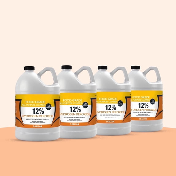 Nature's Freedom 12% Hydrogen Peroxide All Purpose Cleaner, 4 Pack, 1 Gallon Each