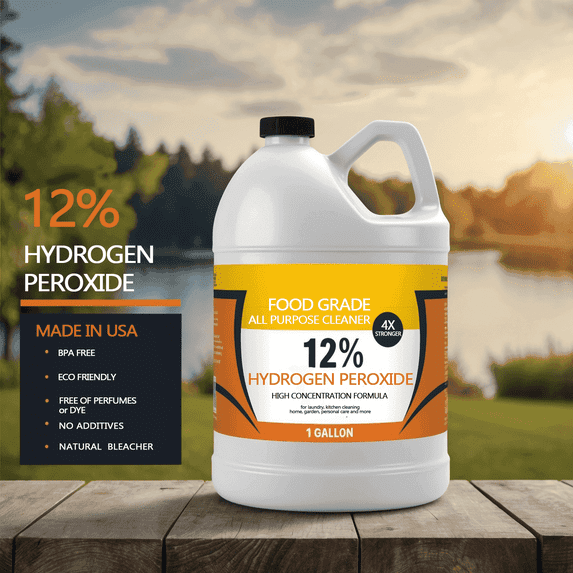 Nature's Freedom 12% Hydrogen Peroxide Concentrate, Multi-Purpose Household Cleaner, 1 Gallon