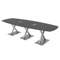 thumbnail image 1 of 12 Person Arc Boat Conference Table with X Bases Data And Electric, 1 of 7