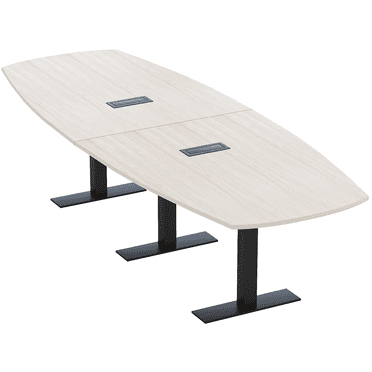 12 Person Arc Boat Modular Powered Conference Table Metal T-Bases