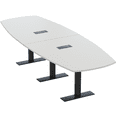 thumbnail image 1 of 12 Person Arc Boat Modular Powered Conference Table Metal T-Bases, 1 of 7