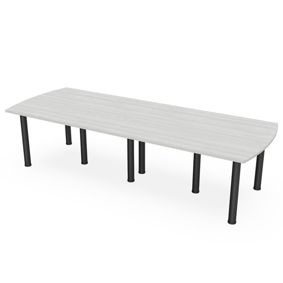 12 Person Arc Rectangle Conference Table with Power Modules Post Legs