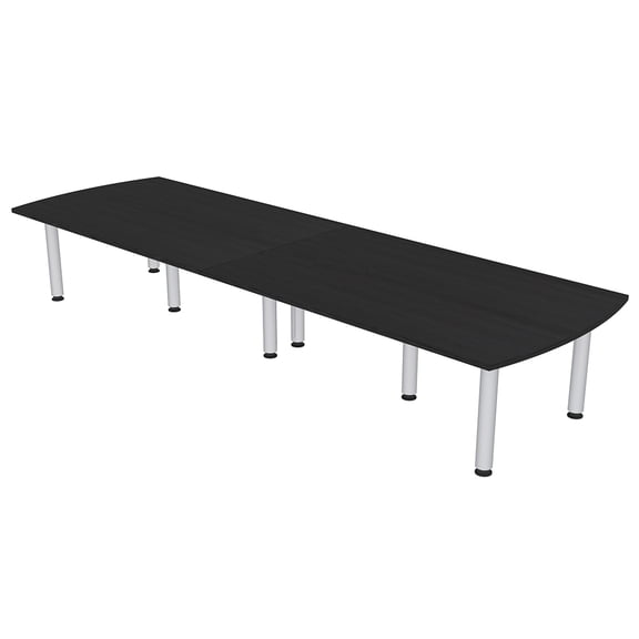 12 Person Arc Rectangle Conference Table with Power Modules Post Legs
