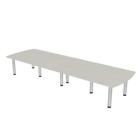 12 Person Arc Rectangle Conference Table with Power Modules Post Legs