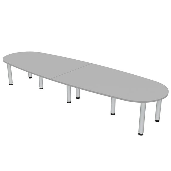 12 Person Boat-Oval Conference Table with Power And Data Post Legs