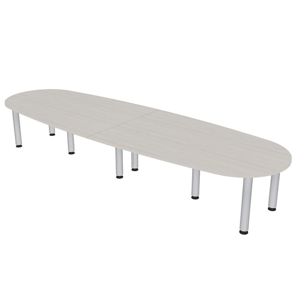 12 Person Boat-Oval Conference Table with Power And Data Post Legs