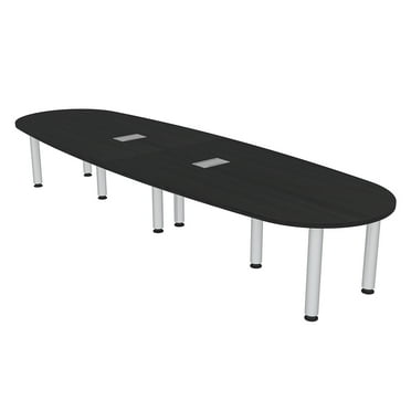 12 Person Boat-Oval Conference Table with Power And Data Post Legs