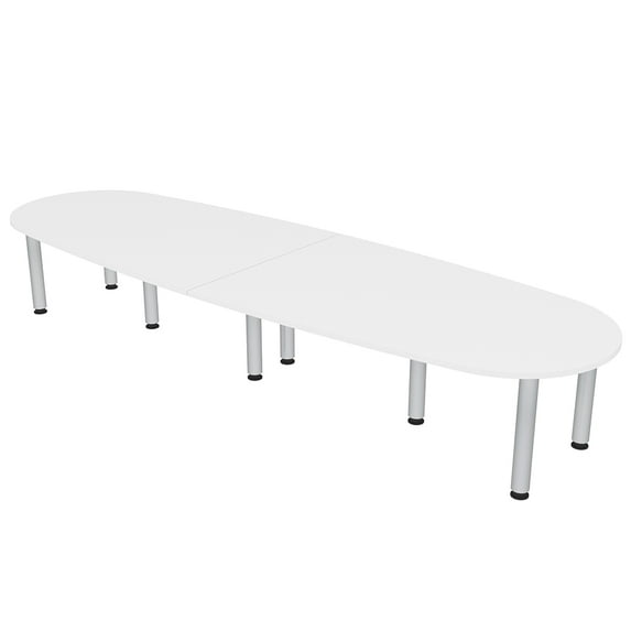 12 Person Boat-Oval Conference Table with Power And Data Post Legs