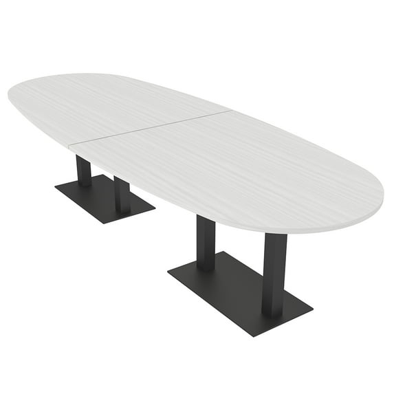 10 Person Modular Boat Oval Conference Room Table Metal Bases 10X4