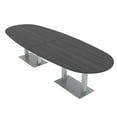 thumbnail image 1 of 12 Person Boat Oval Powered Conference Table With Square Metal Bases, 1 of 5