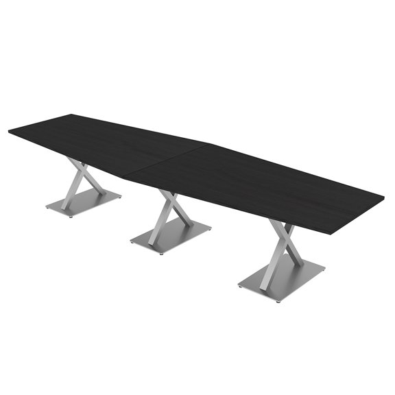 12 Person Hexagon Conference Room Table X Shaped Bases Power And Data