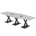 thumbnail image 1 of 12 Person Hexagon Conference Room Table X Shaped Bases Power And Data, 1 of 7