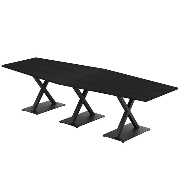 12 Person Hexagon Conference Room Table X Shaped Bases Power And Data
