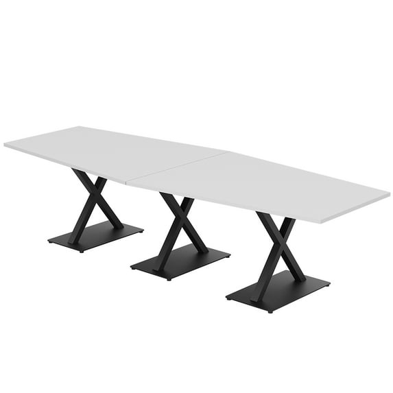 12 Person Hexagon Conference Room Table X Shaped Bases Power And Data