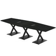 thumbnail image 1 of 12 Person Hexagon Conference Room Table X Shaped Bases Power And Data, 1 of 7