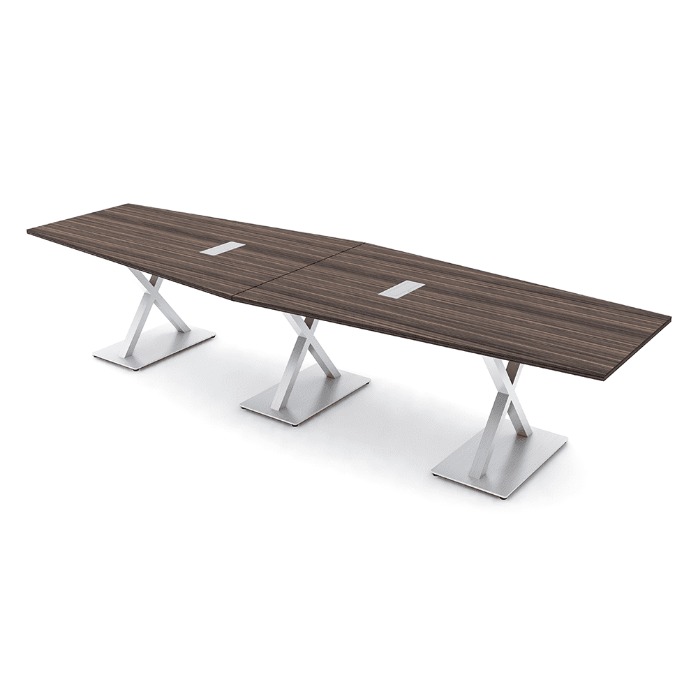 12 Person Hexagon Conference Room Table X Shaped Bases Power And Data ...