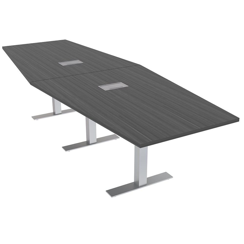 12 Person Modular Hexagon Conference Table Metal Bases Electric Units ...