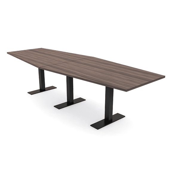 12 Person Modular Hexagon Conference Table Metal Bases Electric Units